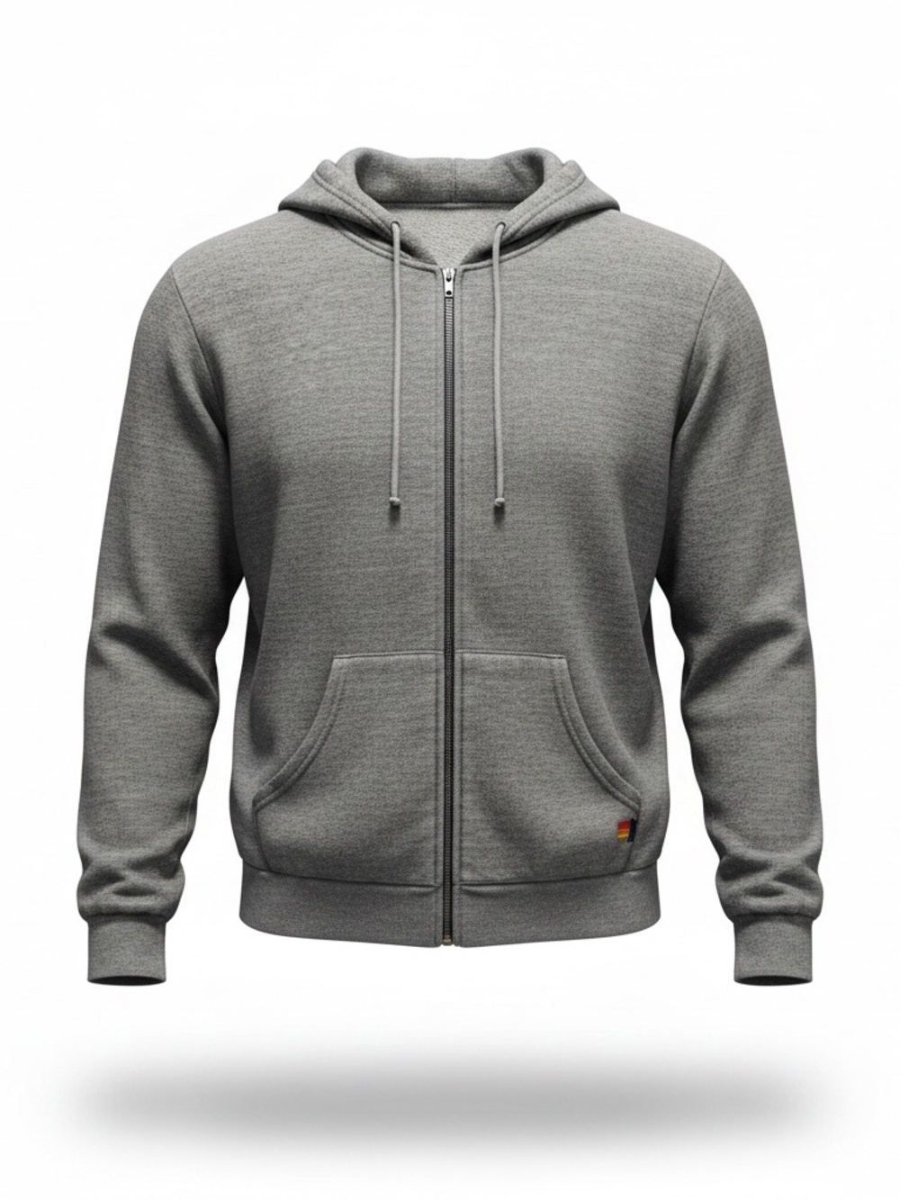 Aviator Nation L Gray Zip Up Hoodie Lightning Bolt Rainbow Logo Made USA